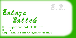 balazs mallek business card